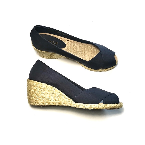 Ralph Lauren Shoes - Lauren Ralph Lauren Cecilia Navy Espadrille Wedges